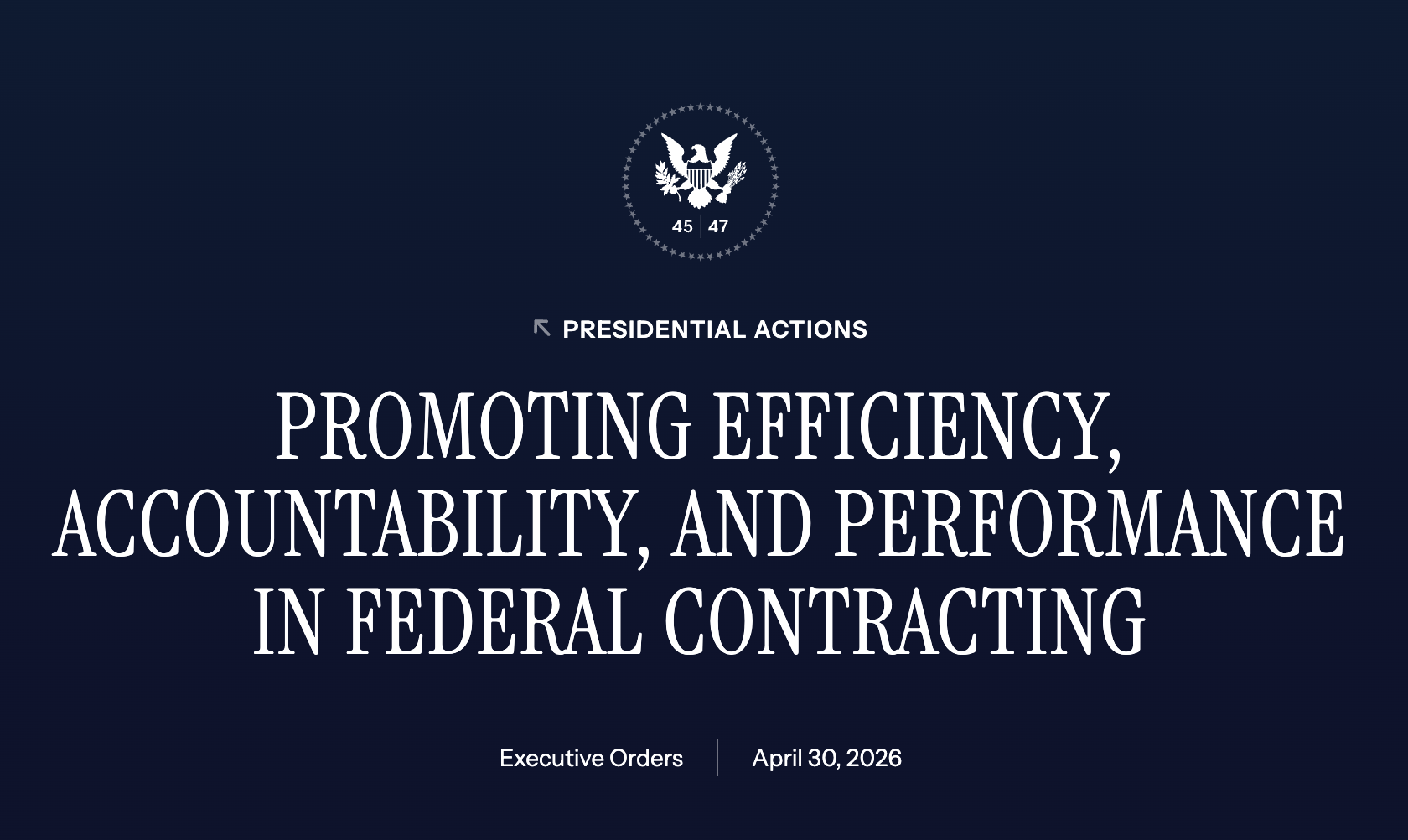 Screenshot of the executive order from the White House website
